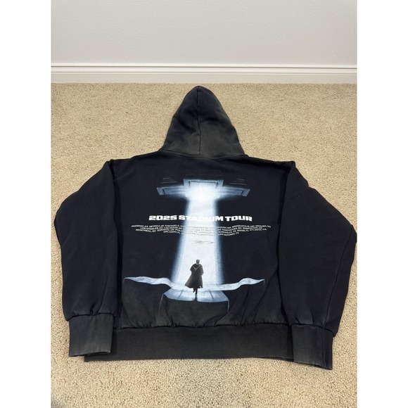 XO The Weeknd Hoodie Medium Black After Hours Til Dawn 2025 Stadium Tour Faded